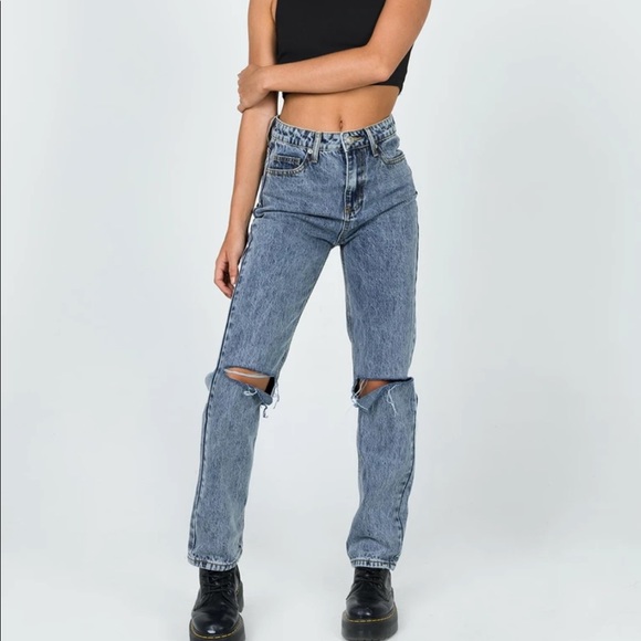 Intentions straight leg knee rip jeans - Picture 3 of 5